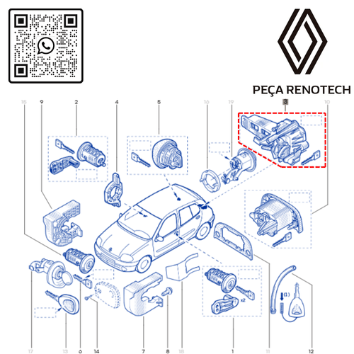 RN 295622-X 7702295622 FECHADURA PORTA MALAS CLIO II HATCH 04... 3